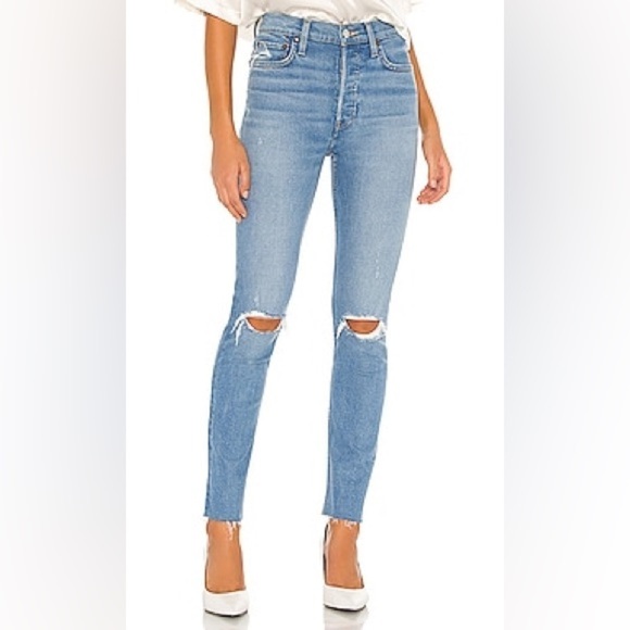 RE/DONE Originals Revolve 90s High Rise Ankle Crop 60s Fade Button Fly Size 26 - Picture 13 of 13